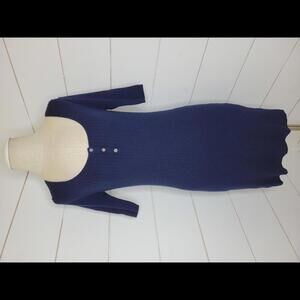 J Crew medium navy blue ribbed midi sweater dress